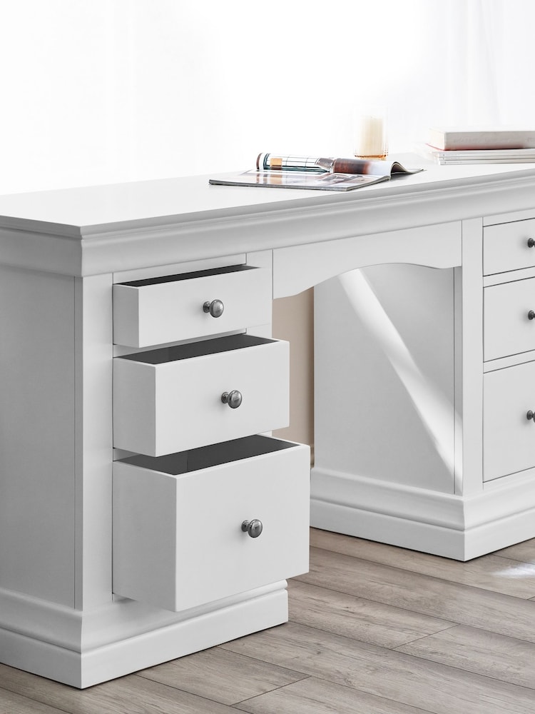 Julian Bowen Surf White Clermont Dressing Table - Image 2 of 6
