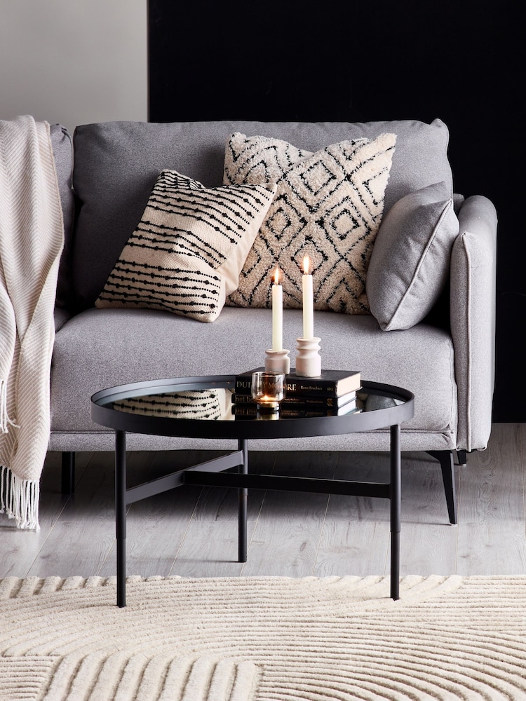 Julian Bowen Black and Mirrored Franki Mirror Glass Coffee Table - Image 1 of 5