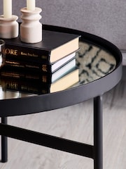 Julian Bowen Black and Mirrored Franki Mirror Glass Coffee Table - Image 2 of 5