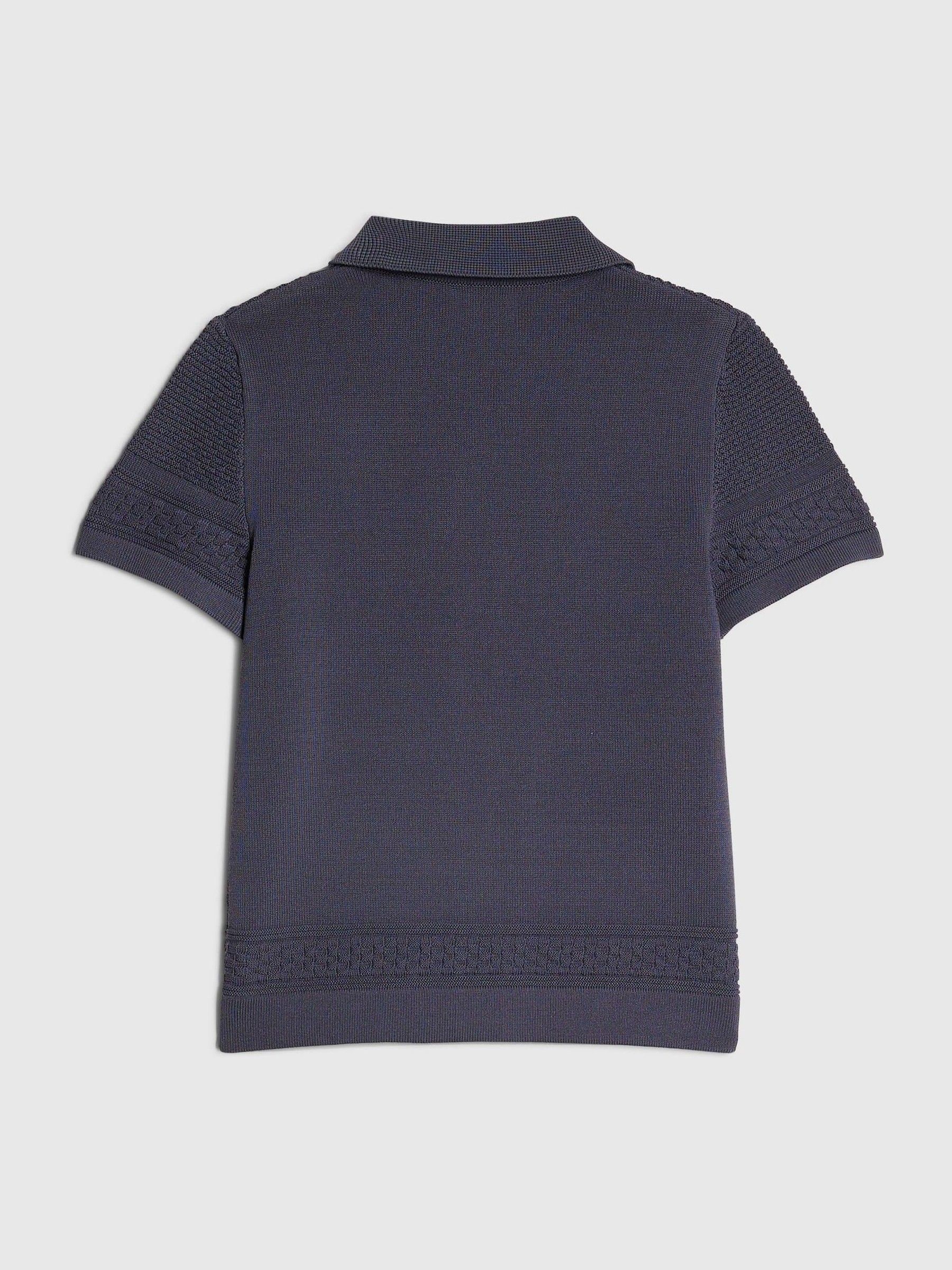 Buy River Island Blue Slinky Revere Knitted Shirt from Next Germany