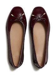 FitFlop Red Delicato Bow Textured Patent Leather Ballet Flats - Image 4 of 5