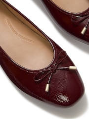 FitFlop Red Delicato Bow Textured Patent Leather Ballet Flats - Image 5 of 5