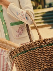 Joules Pink Stripe Straight Fit Mid Rise Jeans - Image 3 of 9