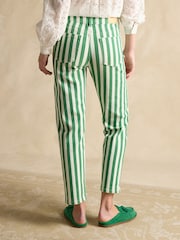 Joules Green Stripe Straight Fit Mid Rise Jeans - Image 2 of 7