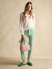 Joules Green Stripe Straight Fit Mid Rise Jeans - Image 3 of 7