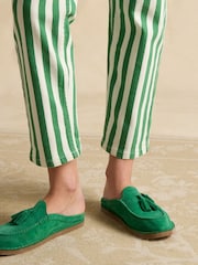 Joules Green Stripe Straight Fit Mid Rise Jeans - Image 5 of 7