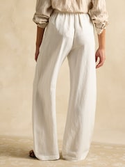 Joules Linen Blend White Trousers - Image 2 of 6