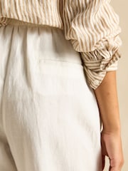 Joules Linen Blend White Trousers - Image 5 of 6