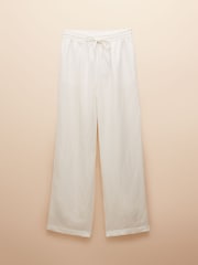 Joules Linen Blend White Trousers - Image 6 of 6
