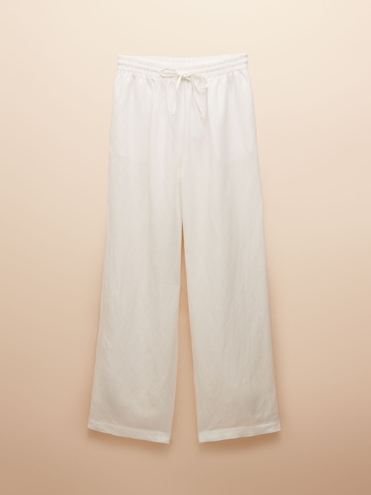 Joules Linen Blend White Trousers - Image 6 of 6