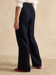 Joules Linen Blend Navy Trousers - Image 2 of 6