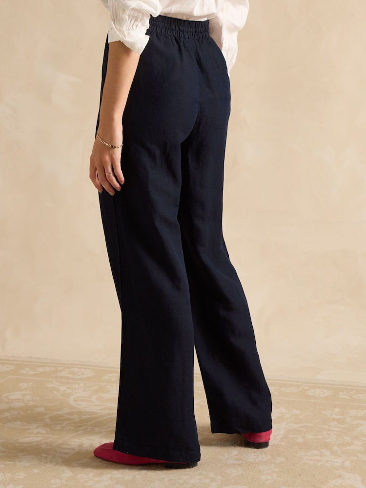 Azul marino - Joules Linen Blend Trousers - Imagen 2 de 6 Azul marino - Joules Linen Blend Trousers - Imagen 2 de 6