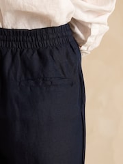 Joules Linen Blend Navy Trousers - Image 5 of 6