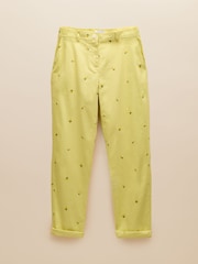 Joules Slim Fit Yellow Lemon Embroidered Chino Trousers - Image 10 of 10
