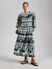 White Stuff Green Lana Midi Dress - Image 2 of 6