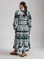 White Stuff Green Lana Midi Dress - Image 3 of 6