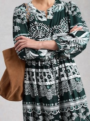 White Stuff Green Lana Midi Dress - Image 4 of 6