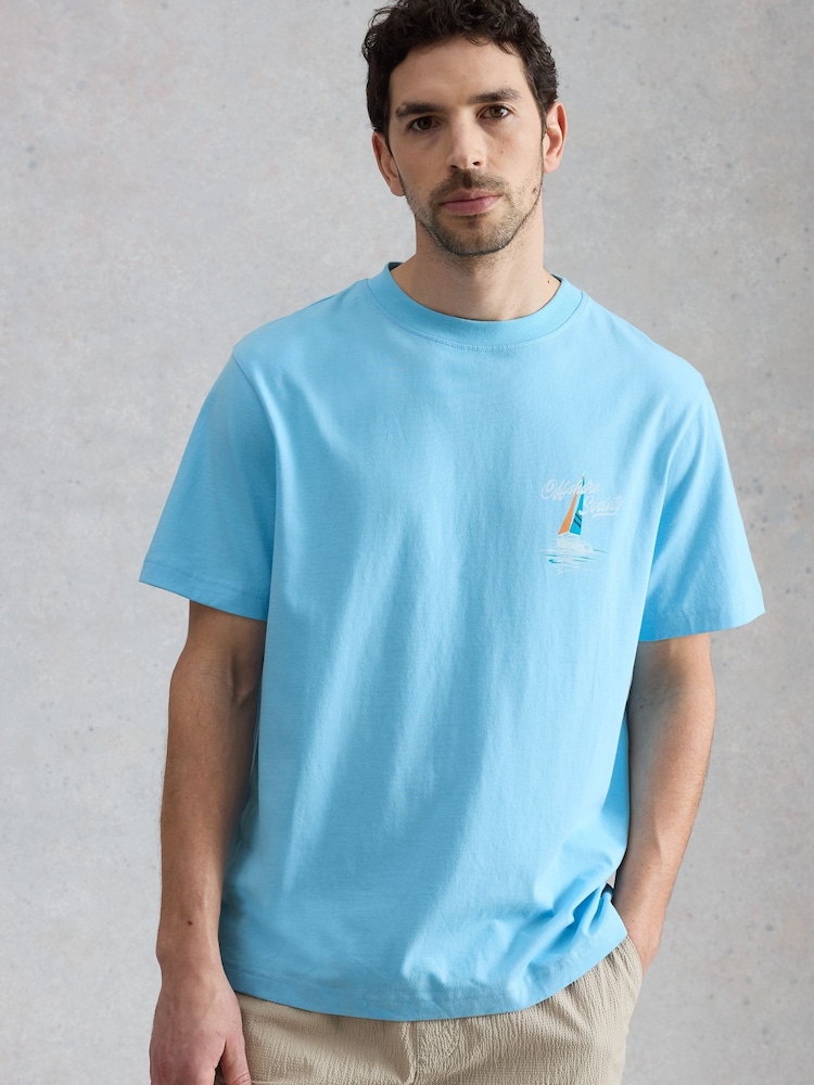 White Stuff Blue Horsham Sailing Graphic T-Shirt - Image 2 of 6