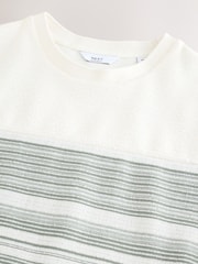 Ecru/Green Textured Colour Block T-Shirt - Image 7 of 8