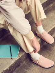 Birkenstock Pink Boston Suede Leather Sandals - Image 1 of 11