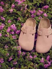 Birkenstock Pink Boston Suede Leather Sandals - Image 11 of 11