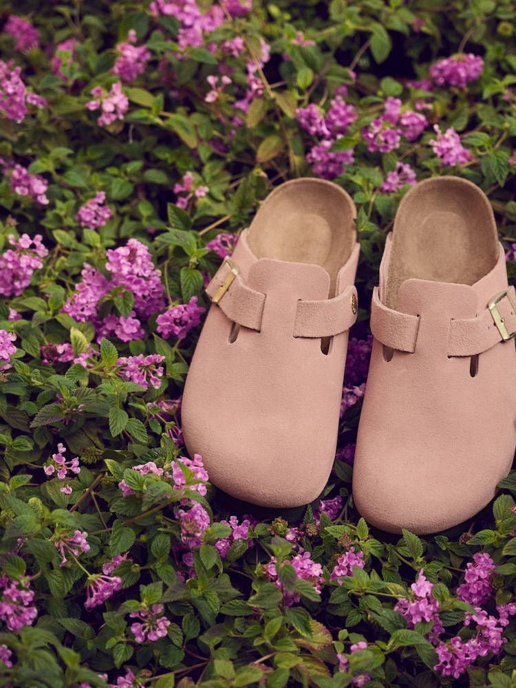 Birkenstock Pink Boston Suede Leather Sandals - Image 11 of 11