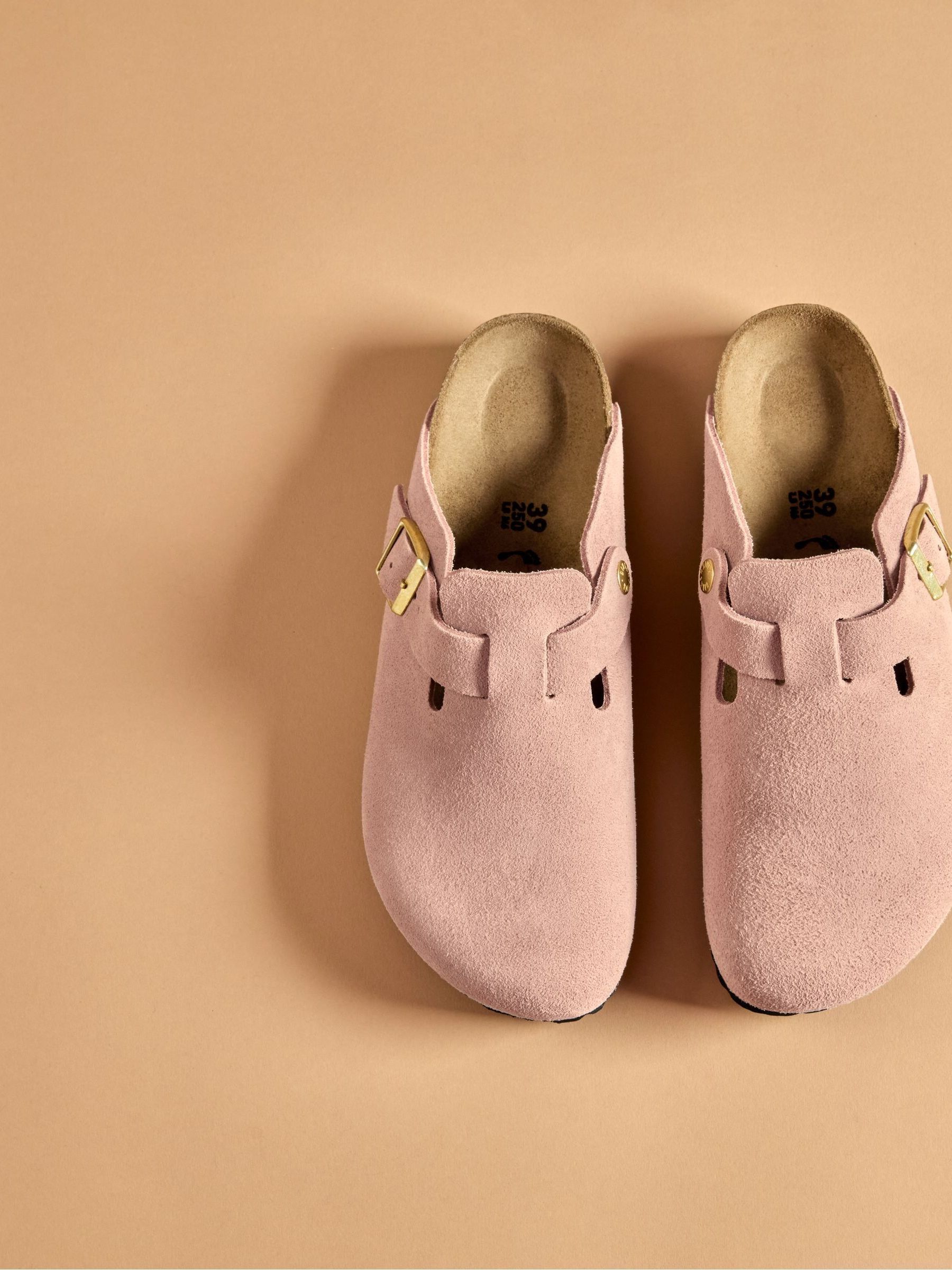 Buy Birkenstock Pink Boston Suede Leather Sandals from the Next UK