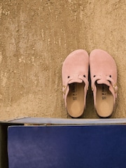 Birkenstock Pink Boston Suede Leather Sandals - Image 8 of 11