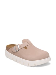 Birkenstock Pink Boston Papilio Suede Leather Clogs - Image 2 of 3