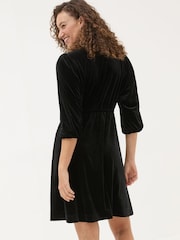 FatFace Black Gracie Velvet Dress - Image 2 of 6