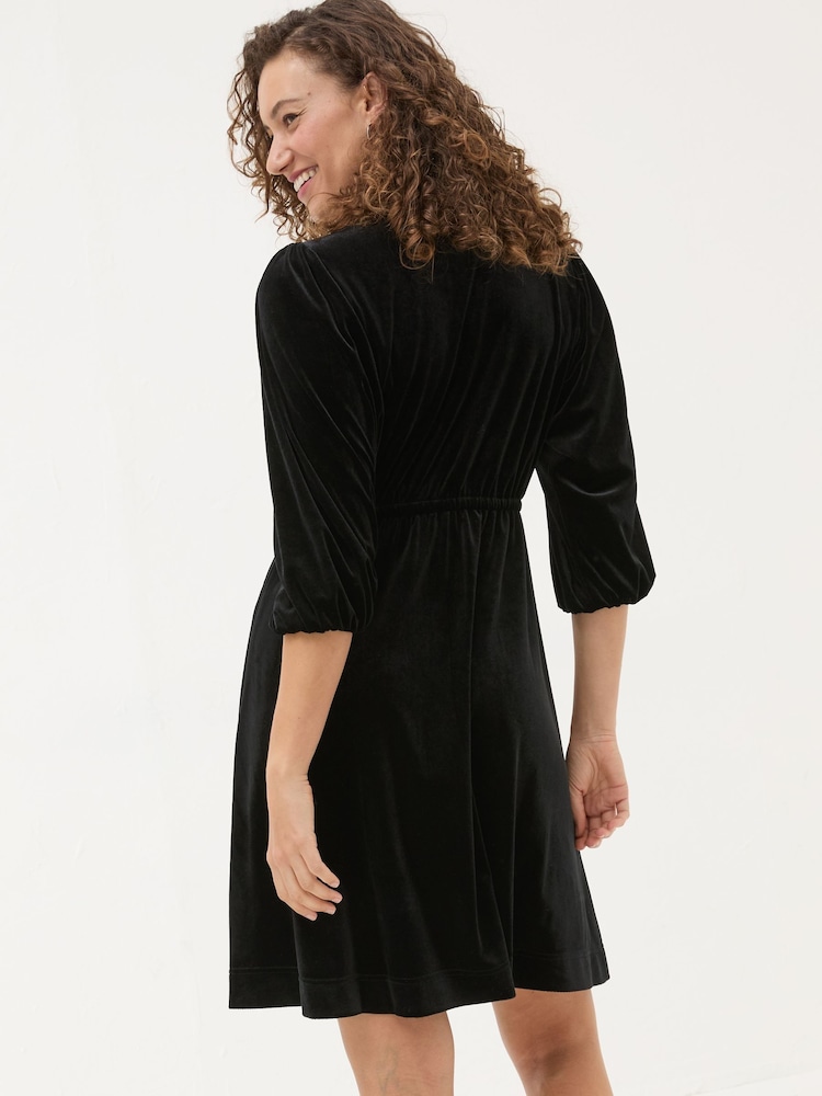 FatFace Black Gracie Velvet Dress - Image 2 of 6