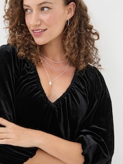 FatFace Black Gracie Velvet Dress - Image 5 of 6