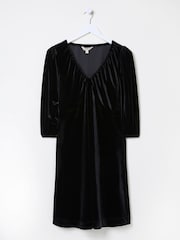FatFace Black Gracie Velvet Dress - Image 6 of 6