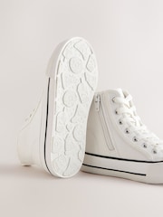 White Lace-Up High Top Trainers - Image 5 of 5