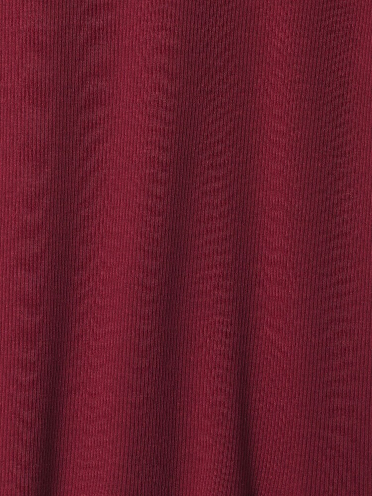 Gap Burgundy Red Modern Cotton-Modal Ribbed Mock Neck Short Sleeve T-Shirt - Image 5 of 5 Gap Burgundy Red Modern Cotton-Modal Ribbed Mock Neck Short Sleeve T-Shirt - Image 5 of 5