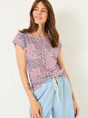 FatFace Ivy Ivory Geo Patch T-Shirt - Image 1 of 9