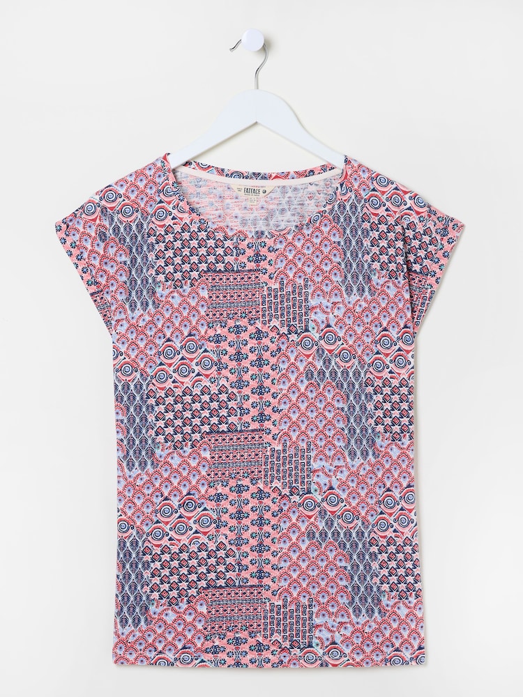 FatFace Ivy Ivory Geo Patch T-Shirt - Image 9 of 9