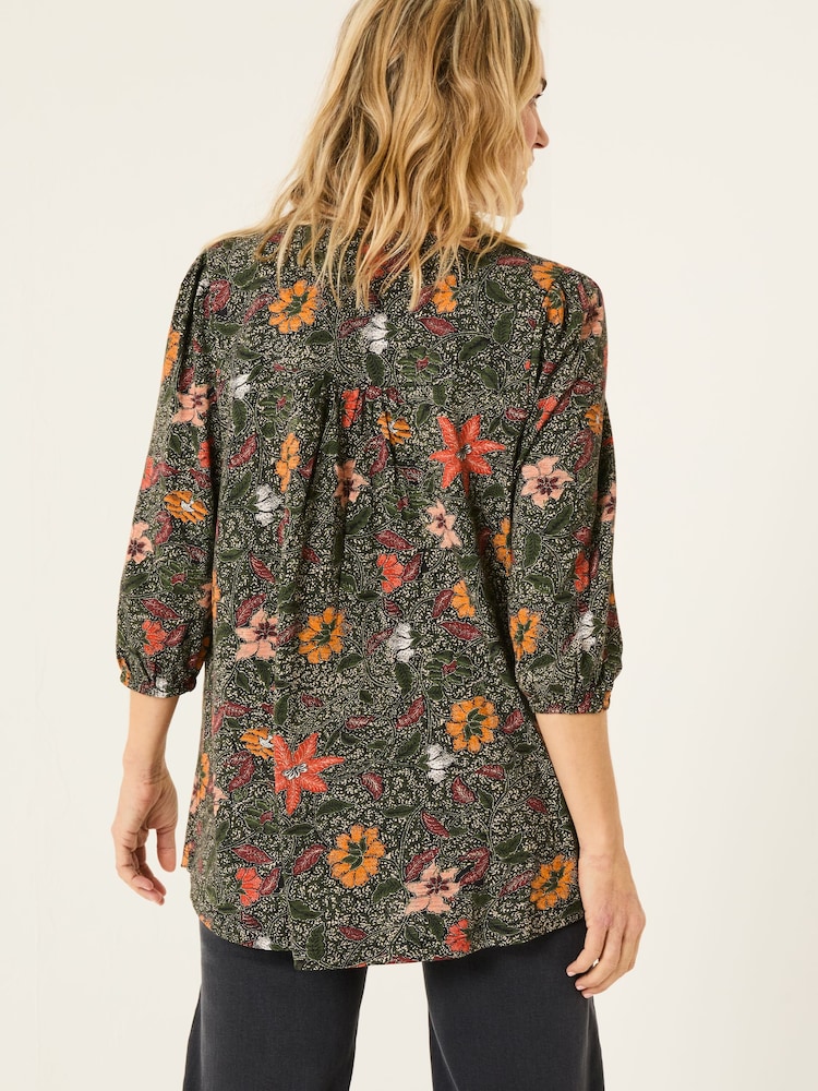 FatFace Enya Black Detail Floral Tunic - Image 2 of 9 FatFace Enya Black Detail Floral Tunic - Image 2 of 9