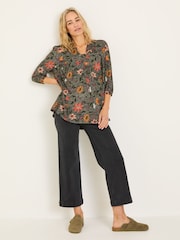 FatFace Enya Black Detail Floral Tunic - Image 3 of 9