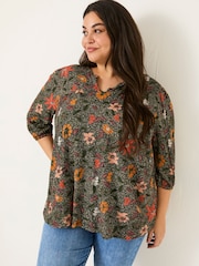 FatFace Enya Black Detail Floral Tunic - Image 5 of 9