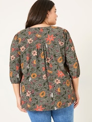 FatFace Enya Black Detail Floral Tunic - Image 6 of 9