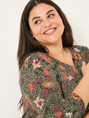 FatFace Enya Black Detail Floral Tunic - Image 7 of 9
