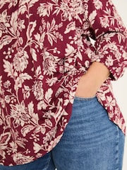 FatFace Enya Burgundy Brush Floral Tunic - Image 7 of 8