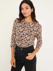 FatFace Ria Black Historical Floral Top - Image 1 of 9