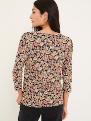 FatFace Ria Black Historical Floral Top - Image 2 of 9