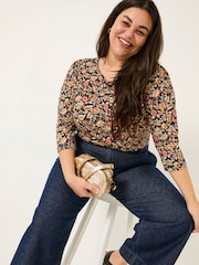 FatFace Ria Black Historical Floral Top - Image 8 of 9