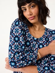 FatFace Polly Indigo Blue Batik Geo Top - Image 4 of 5