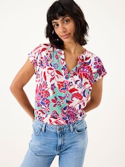 Top de lino con cuello de muesca de FatFace - Imagen 1 de 5
