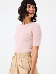 FatFace Callie Blush Pink Short Sleeve Top - Image 1 of 5