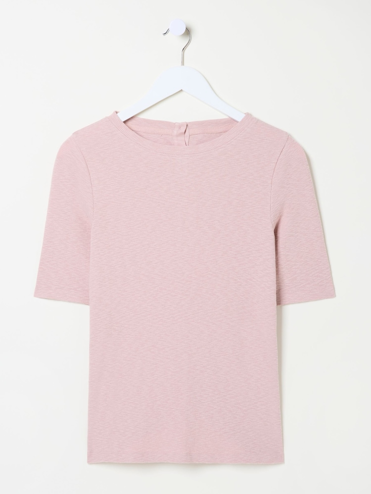 FatFace Callie Blush Pink Short Sleeve Top - Image 5 of 5